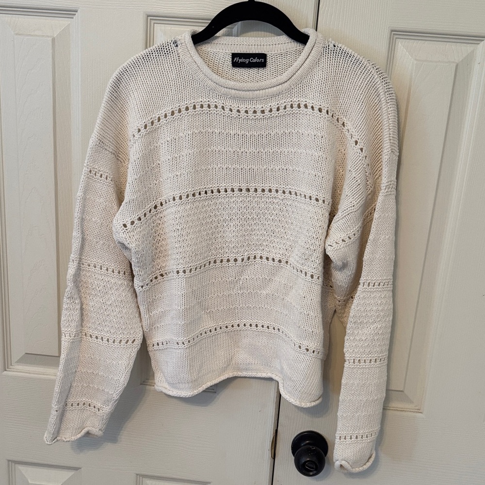 Elegant Women's Cream Knit Sweater
